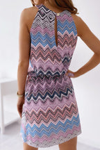 Lyra | Sleeveless Dress Chevron Pattern - Lumina