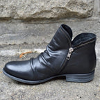 Makayla | Classic Black Leather Ankle Boots with Sleek Design - Lumina