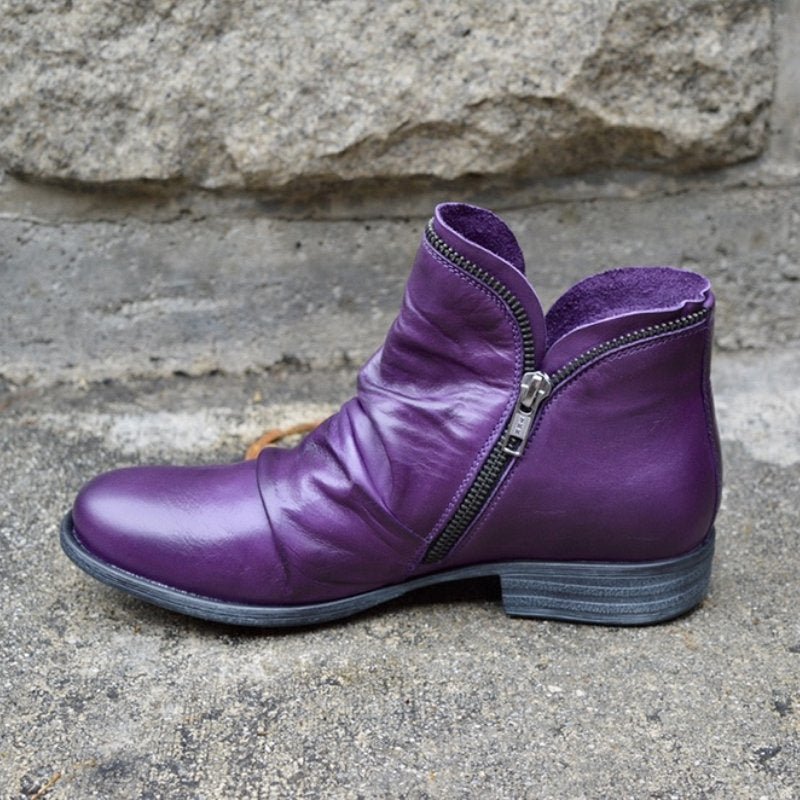 Makayla | Classic Black Leather Ankle Boots with Sleek Design - Lumina