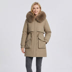 Matilda | Plush Faux-Fur Collar Parka Coat with Drawstring - Lumina