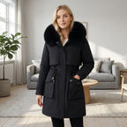 Matilda | Plush Faux-Fur Collar Parka Coat with Drawstring - Lumina