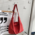 Noa | Minimalist Beige Canvas Shoulder Bag with Oversized Design - Lumina