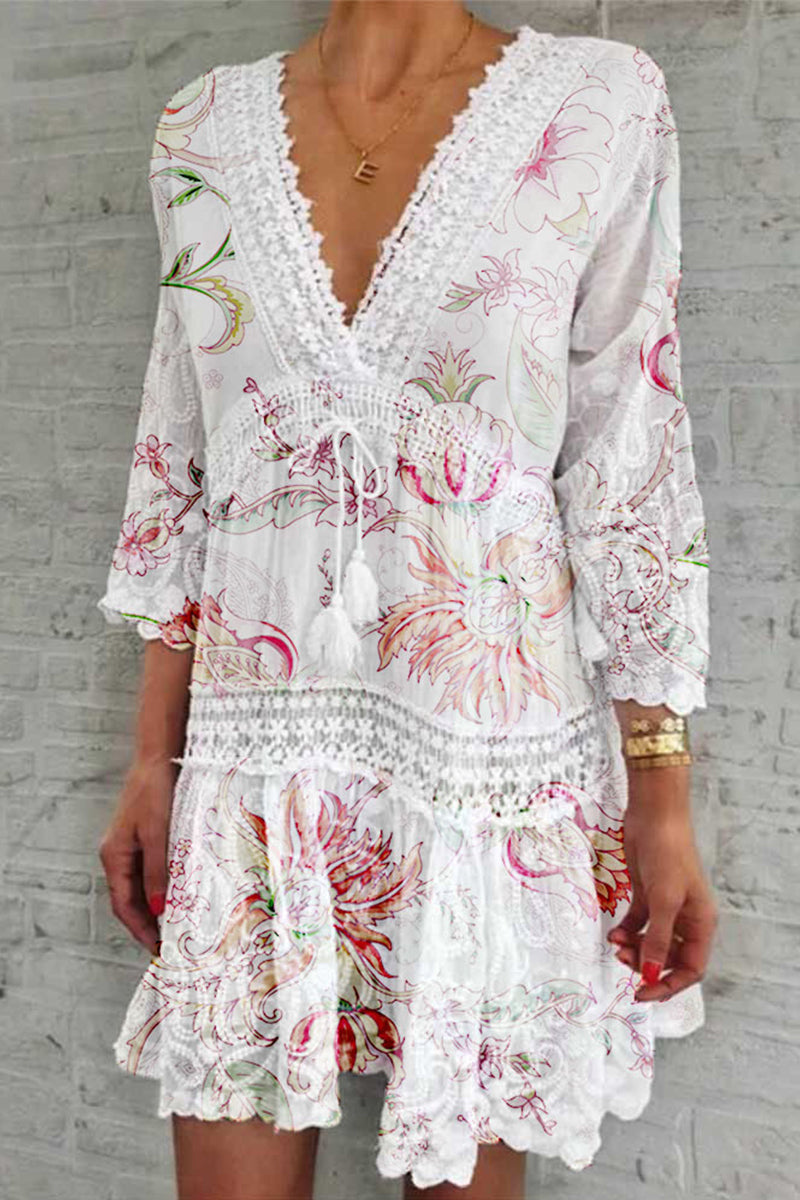 Nova | Boho Dress with Deep V-Neck - Lumina