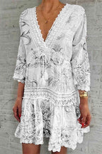 Nova | Boho Dress with Deep V-Neck - Lumina