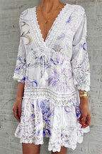 Nova | Boho Dress with Deep V-Neck - Lumina