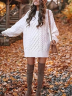 Nova | Cable Braided Sweater Dress - Lumina