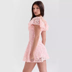 Nova | Lace ALine Mini Dress Deep V-Neck - Lumina