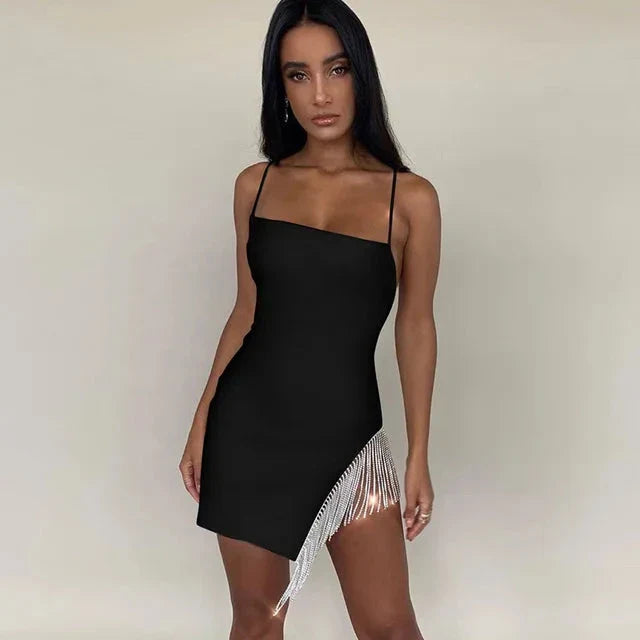 Nova | Mini Dress Bodycon Beaded Fringe - Lumina