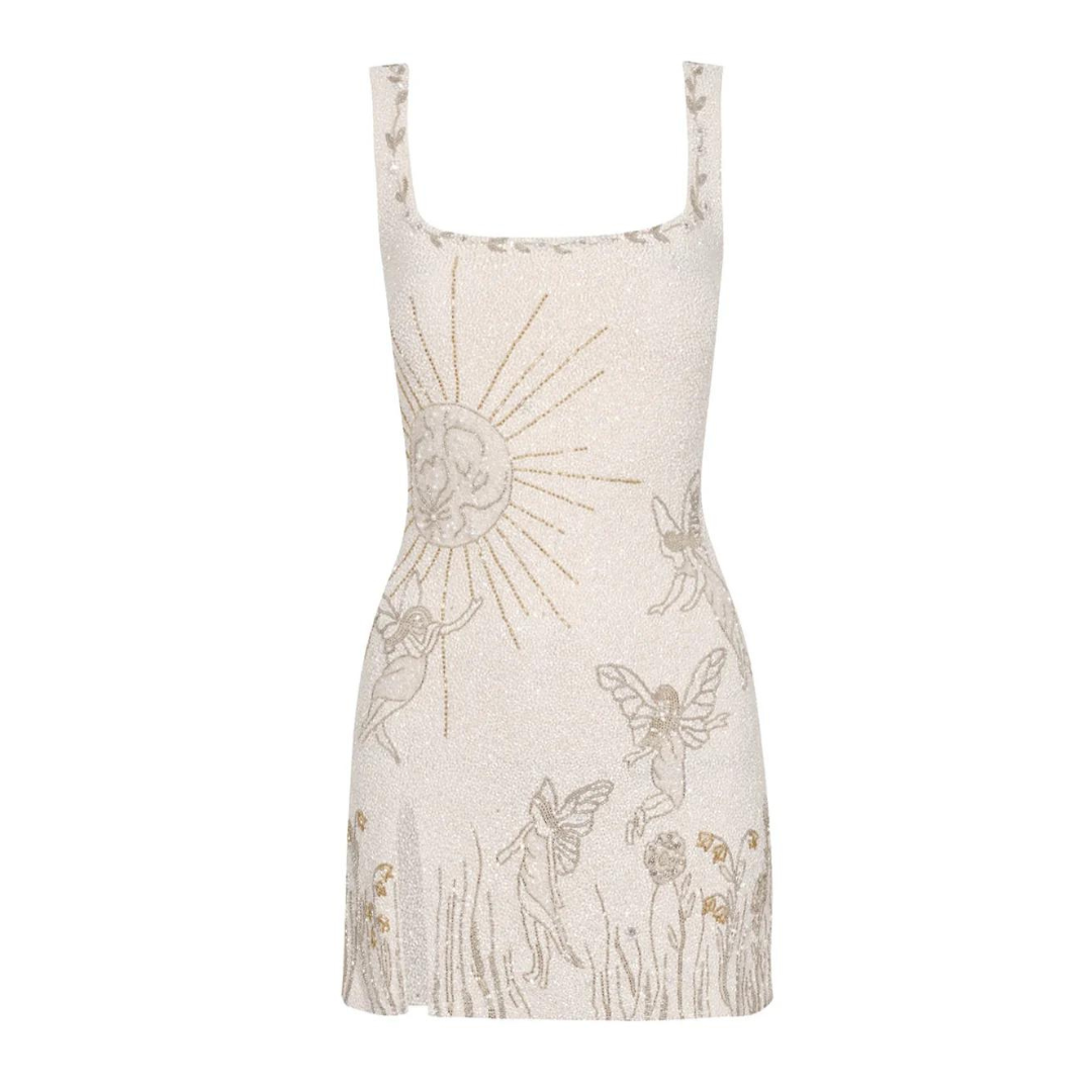 Nova | Mini Dress Square Neckline Evening - Lumina