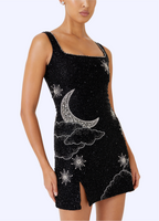 Nova | Mini Dress Square Neckline Evening - Lumina