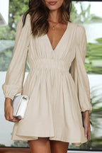 Nova | Mini Dress V-Neck Puff Sleeves - Lumina