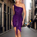 Nova | One-Shoulder Sequin Dress - Lumina