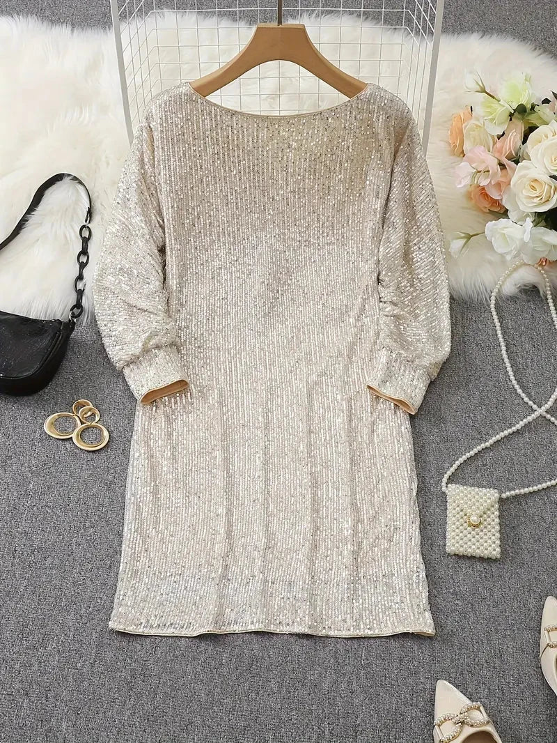Nova | Sequin Dress Knee-Length Elegant - Lumina