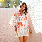 Nova | Shirt Dress Deep V-Neck Collar - Lumina