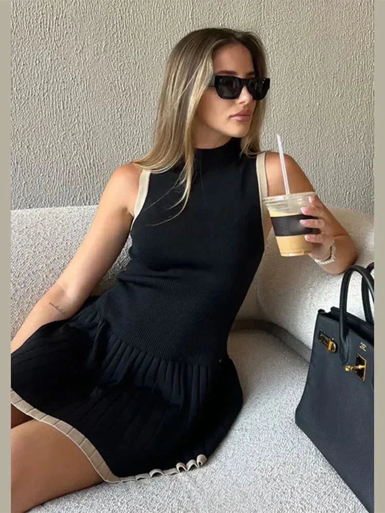 Nova | Sleeveless Pleated Mini Dress - Lumina