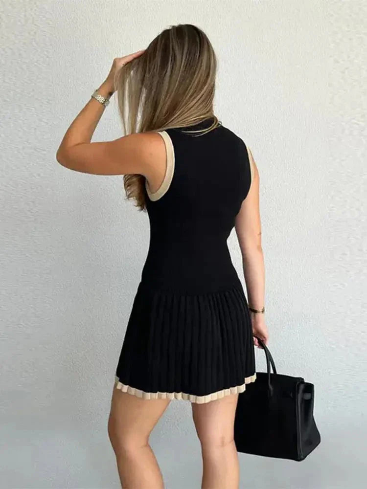 Nova | Sleeveless Pleated Mini Dress - Lumina
