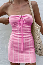 Nova | Strapless Ribbed Mini Dress - Lumina