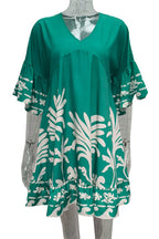 Nova | V-Neck A-Line Dress Boho Print - Lumina