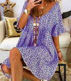 Nova | V-Neck Tassel Detail Mini Dress - Lumina