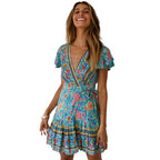 Nova | Wrap Dress Floral Short Sleeve - Lumina