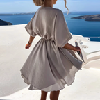 Nova | Wrap Dress V-Neck Short Sleeve - Lumina