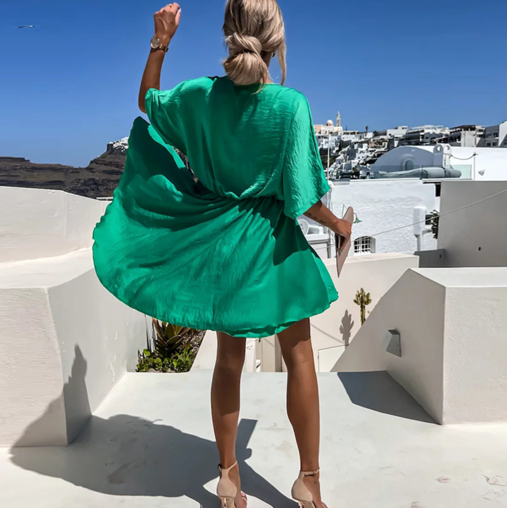 Nova | Wrap Dress V-Neck Short Sleeve - Lumina
