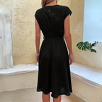 Novae | Midi Dress with Waist Tie - Lumina