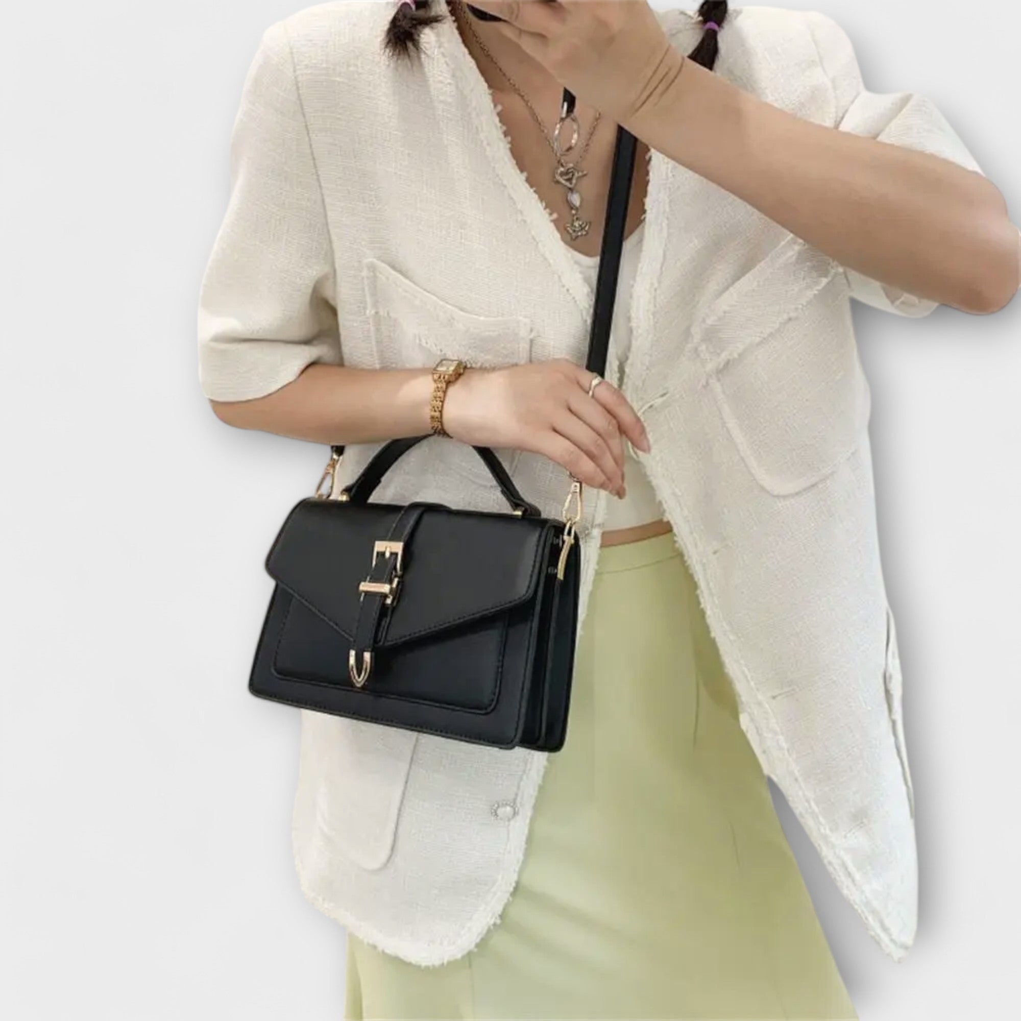 Olivia | Elegant Mini Satchel with Timeless Buckle Detail - Lumina