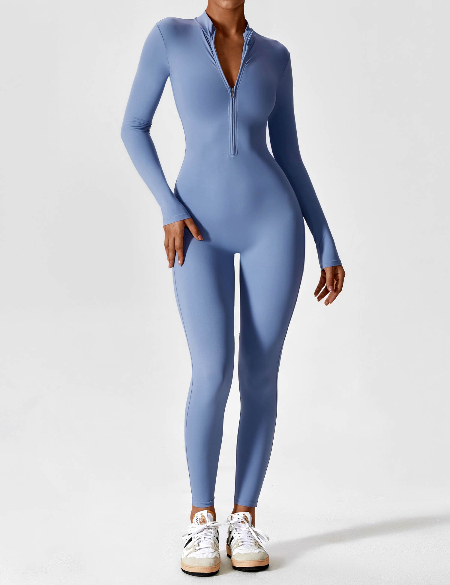 Penelope | Sleek Fitted Two Piece Set with Zip Detail - Lumina