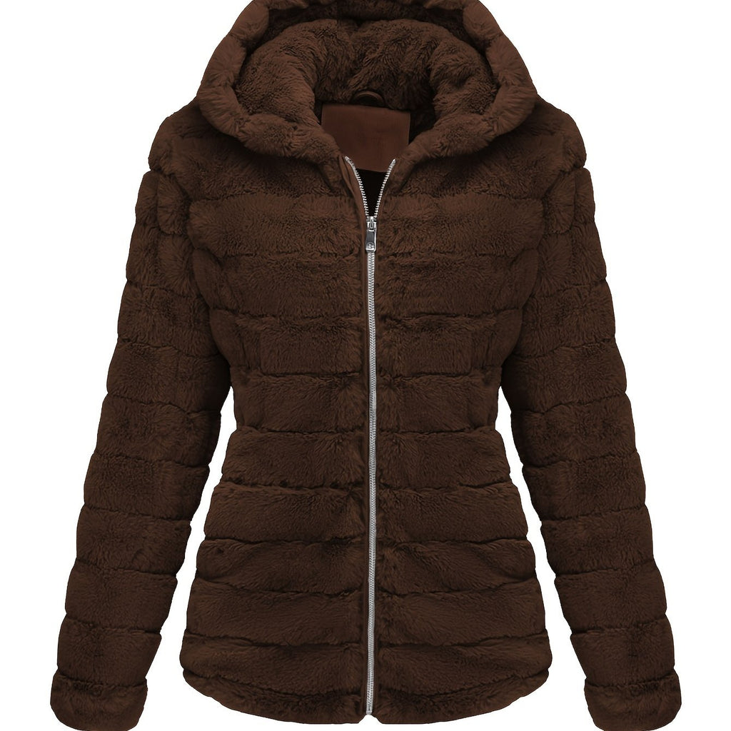 Poppy | Cozy Plush Teddy Jacket with Zip Closure - Lumina