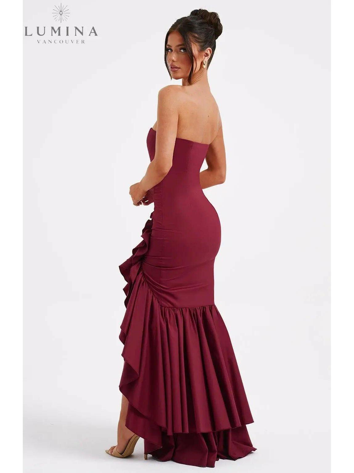 Riviera | Sleeveless Slit Ruffle Maxi Dress