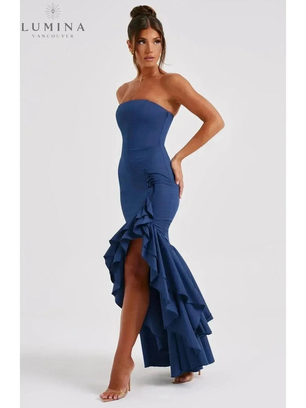 Riviera | Sleeveless Slit Ruffle Maxi Dress
