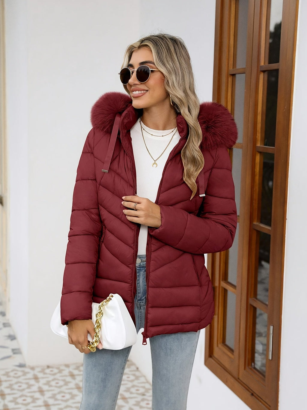 Ruby | Cozy Quilted Puffer Jacket with Faux-Fur Hood - Lumina