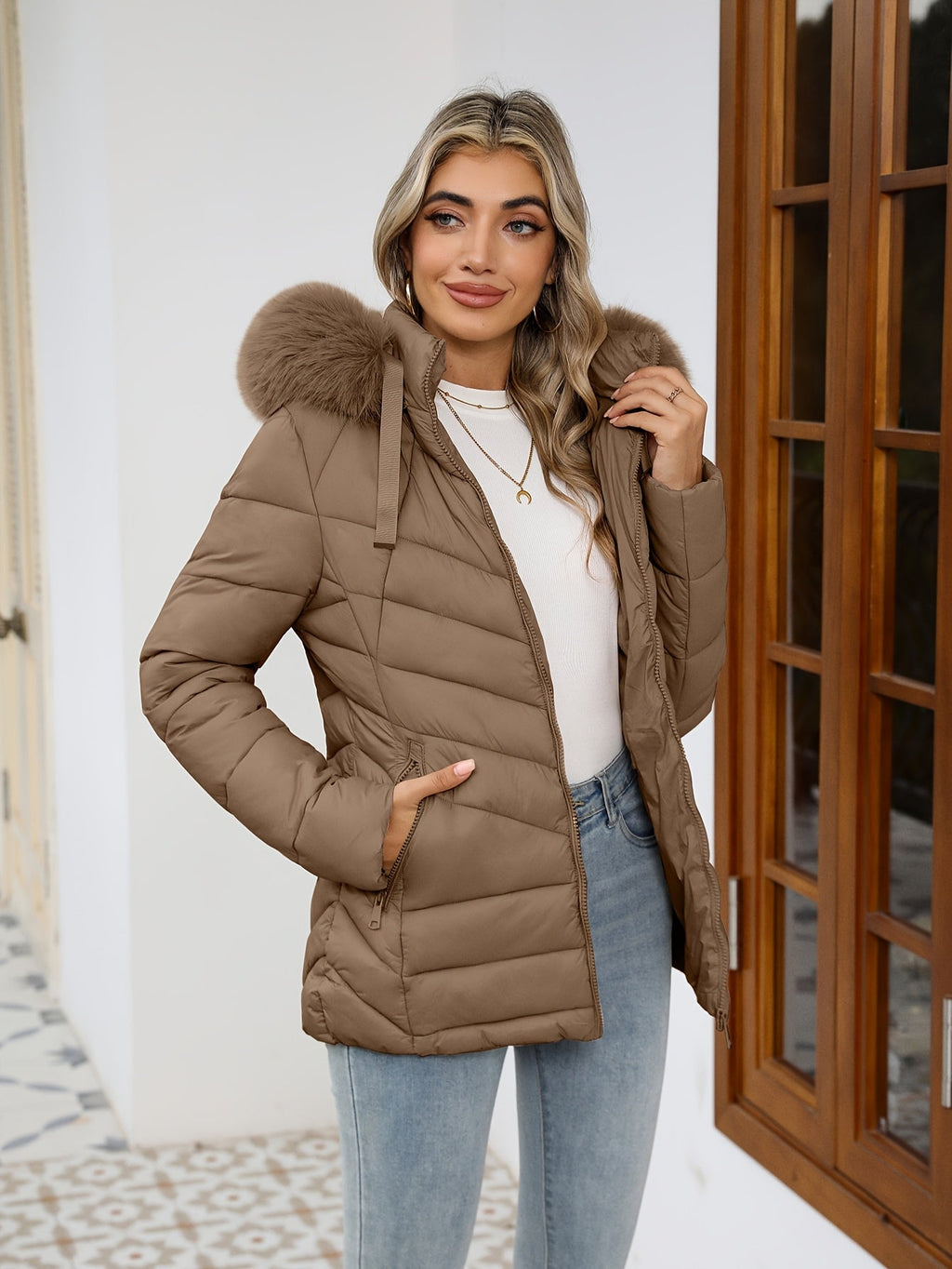 Ruby | Cozy Quilted Puffer Jacket with Faux-Fur Hood - Lumina