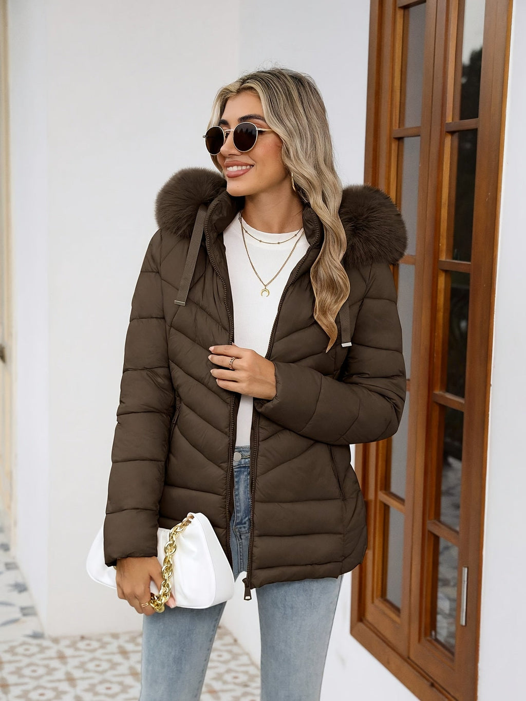Ruby | Cozy Quilted Puffer Jacket with Faux-Fur Hood - Lumina