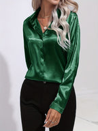 Sarah | Elegant Button-Down Blouse with Long Sleeves - Lumina