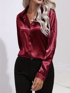 Sarah | Elegant Button-Down Blouse with Long Sleeves - Lumina