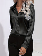 Sarah | Elegant Button-Down Blouse with Long Sleeves - Lumina