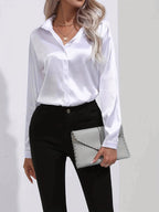 Sarah | Elegant Button-Down Blouse with Long Sleeves - Lumina
