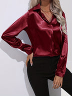Sarah | Elegant Button-Down Blouse with Long Sleeves - Lumina