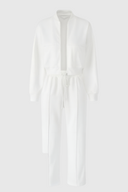 Serena | Casual Chic White Lounge Set with Modern Zipper Details - Lumina