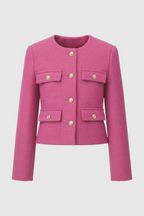 Serena | Chic Pink-Red Short Jacket with Versatile Style - Lumina