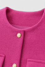 Serena | Chic Pink-Red Short Jacket with Versatile Style - Lumina
