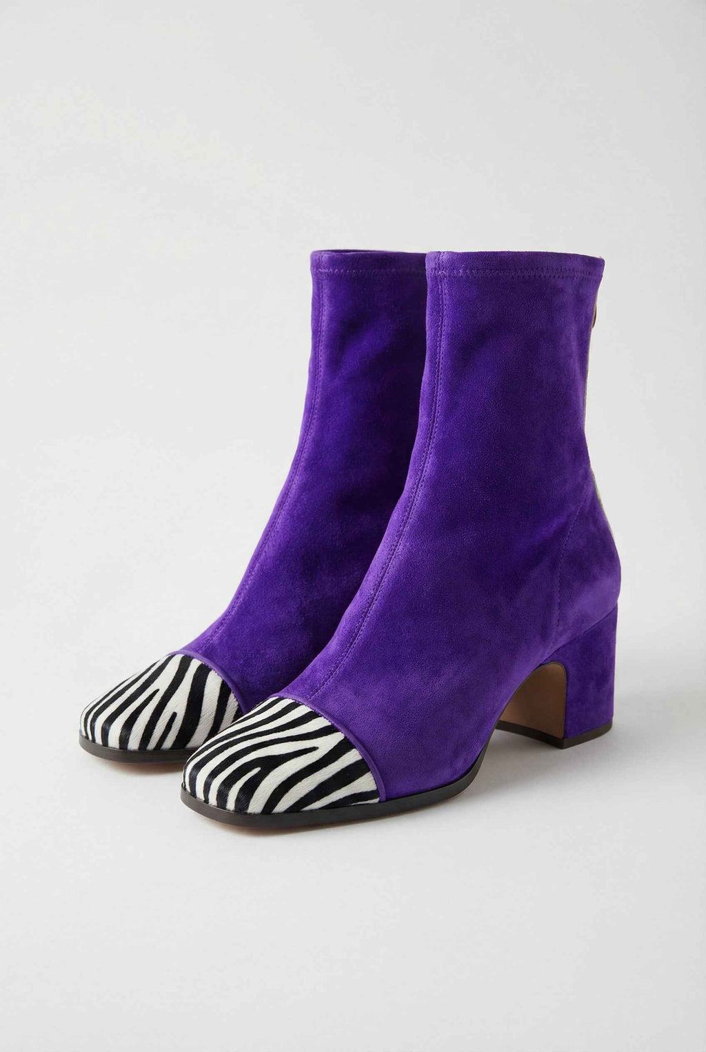 Serena | Chic Purple Retro Mid Calf Boots for Women with Sturdy Sole - Lumina