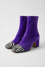 Serena | Chic Purple Retro Mid Calf Boots for Women with Sturdy Sole - Lumina