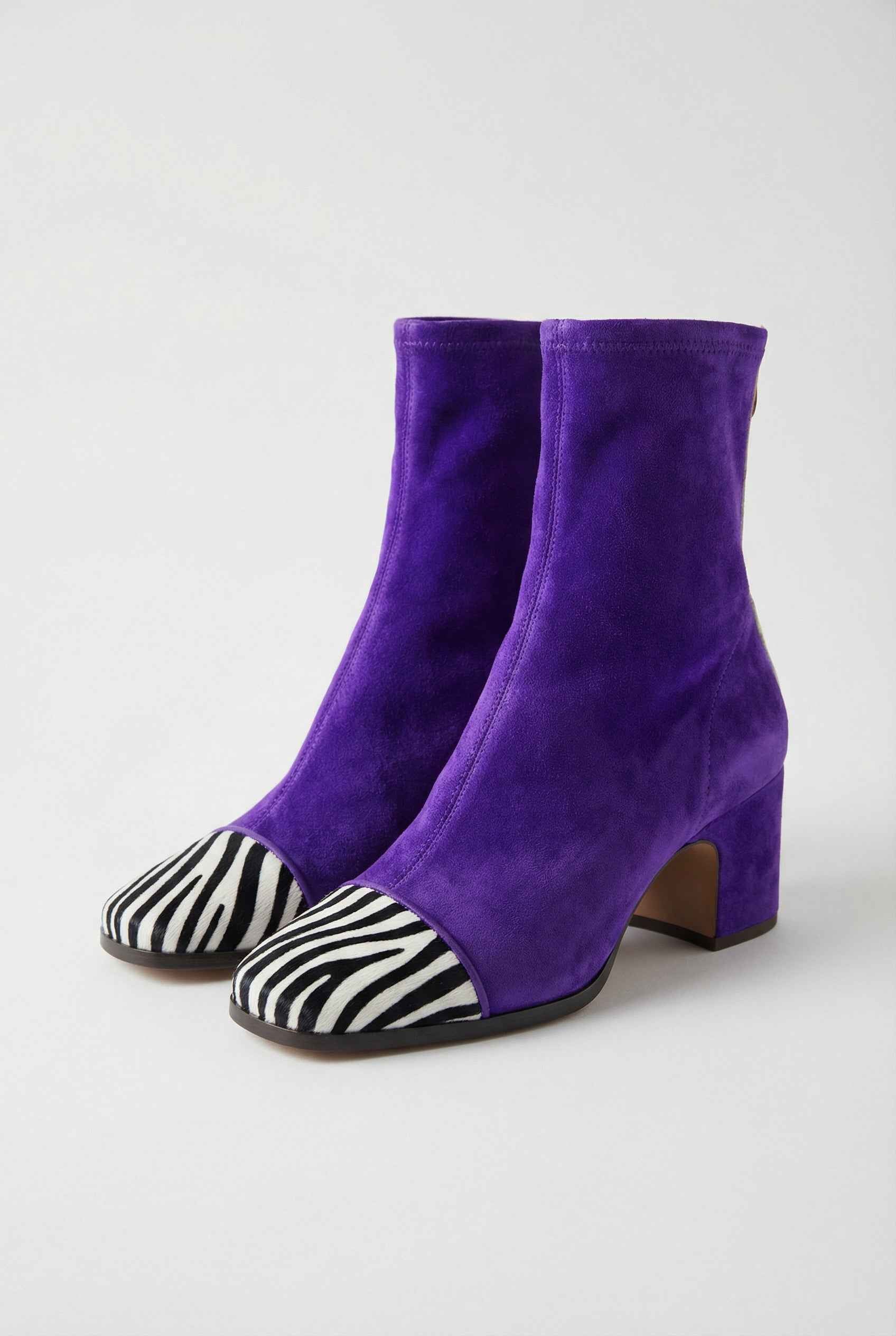 Serena | Chic Purple Retro Mid Calf Boots for Women with Sturdy Sole - Lumina