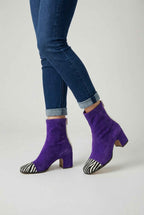 Serena | Chic Purple Retro Mid Calf Boots for Women with Sturdy Sole - Lumina
