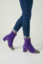 Serena | Chic Purple Retro Mid Calf Boots for Women with Sturdy Sole - Lumina