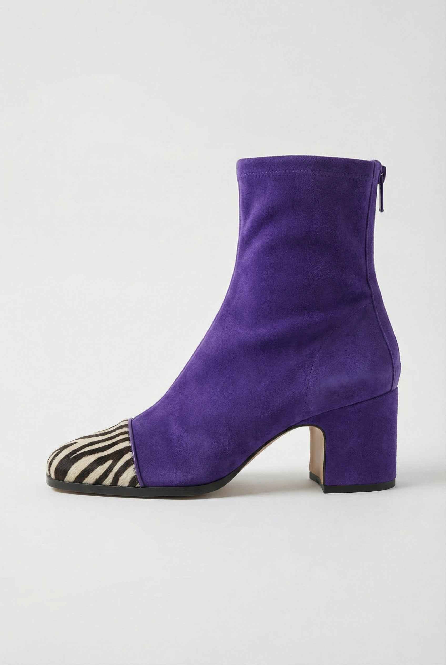 Serena | Chic Purple Retro Mid Calf Boots for Women with Sturdy Sole - Lumina