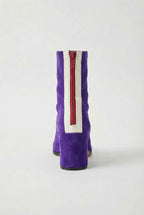 Serena | Chic Purple Retro Mid Calf Boots for Women with Sturdy Sole - Lumina